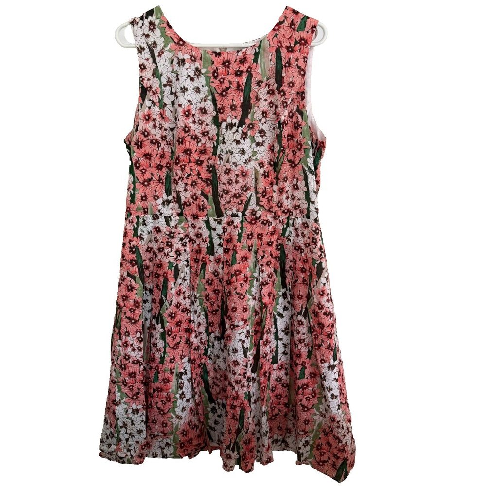 Tommy Hilfiger Floral Dress Sz 14 Sleeveless Fit Flare Cottagecore Easter Preppy